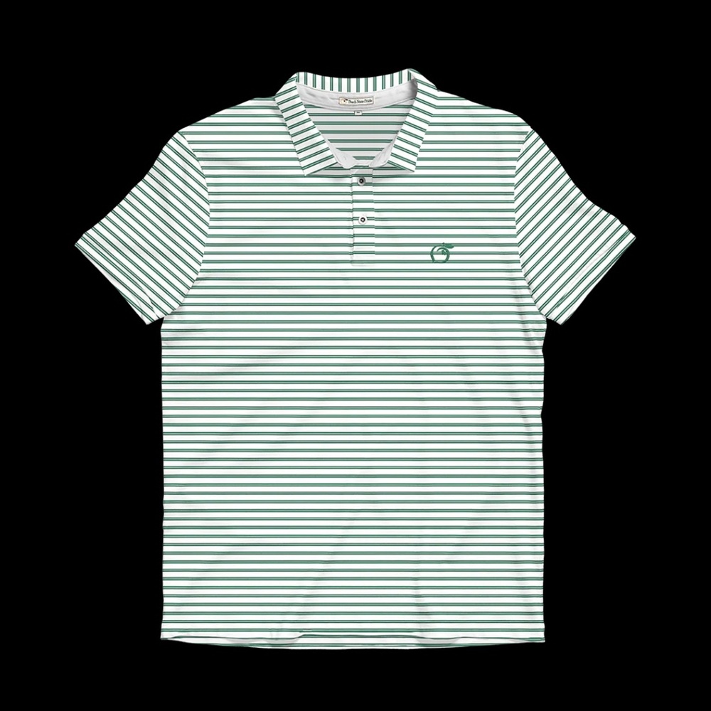 Pine Green & White Performance Polo